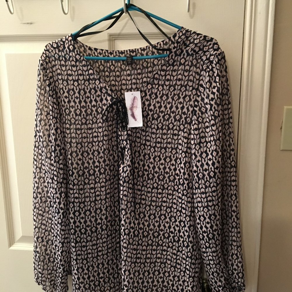 Plus Size, Grommet Tie Tunic